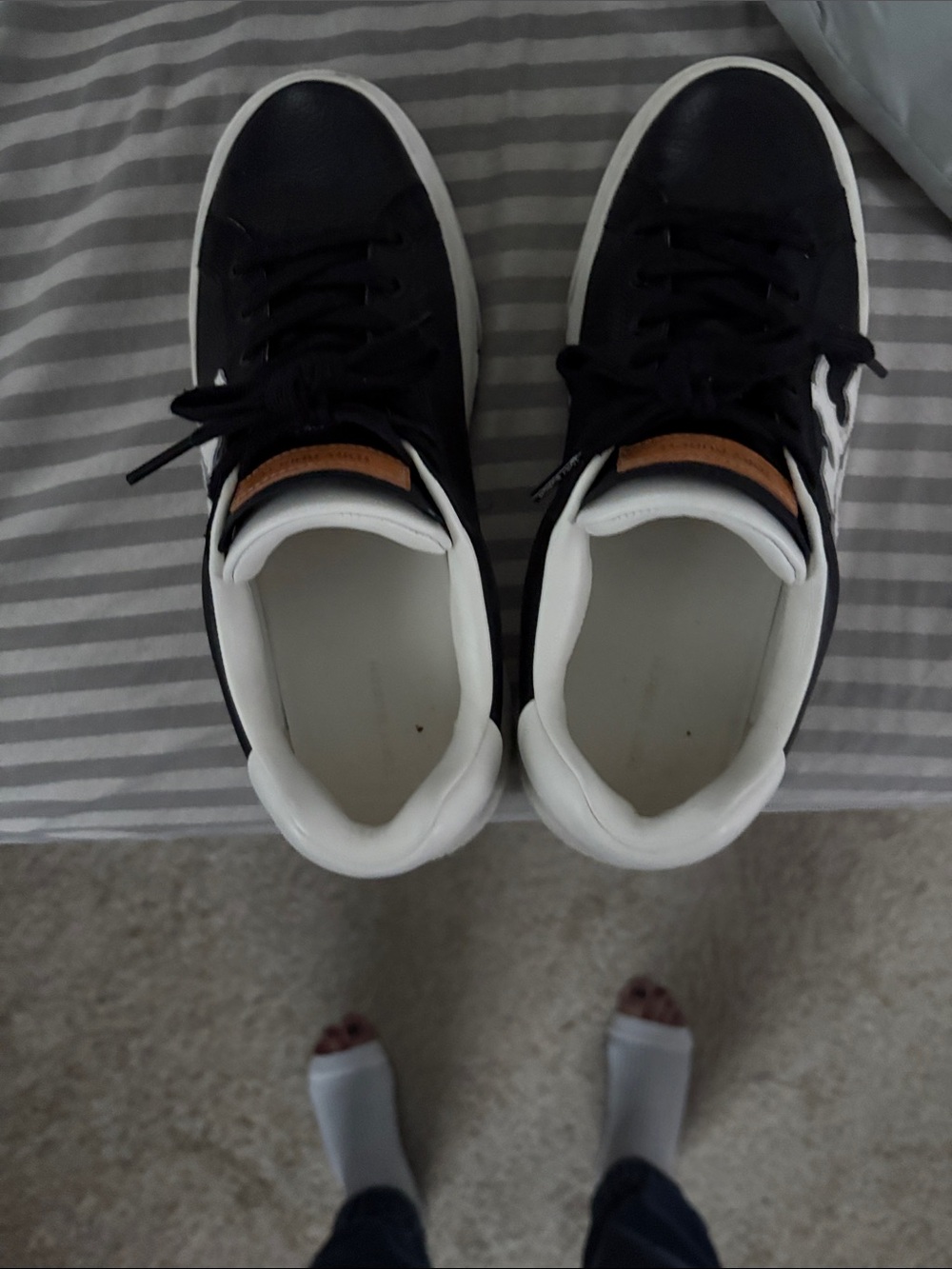 Women’s Black and White Low-Top Sneakers